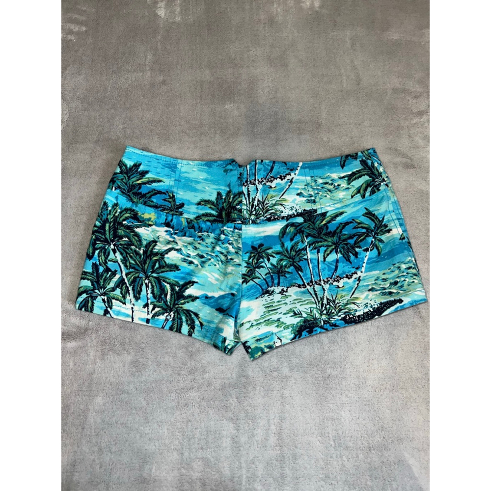 VTG EXPRESS Blue Green Palm Tree low rise Shorts Juniors 3 - Picture 5 of 8